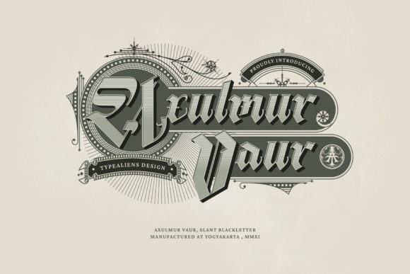 Axulmur Vaur Font: A Bold Blackletter for Craft Creators